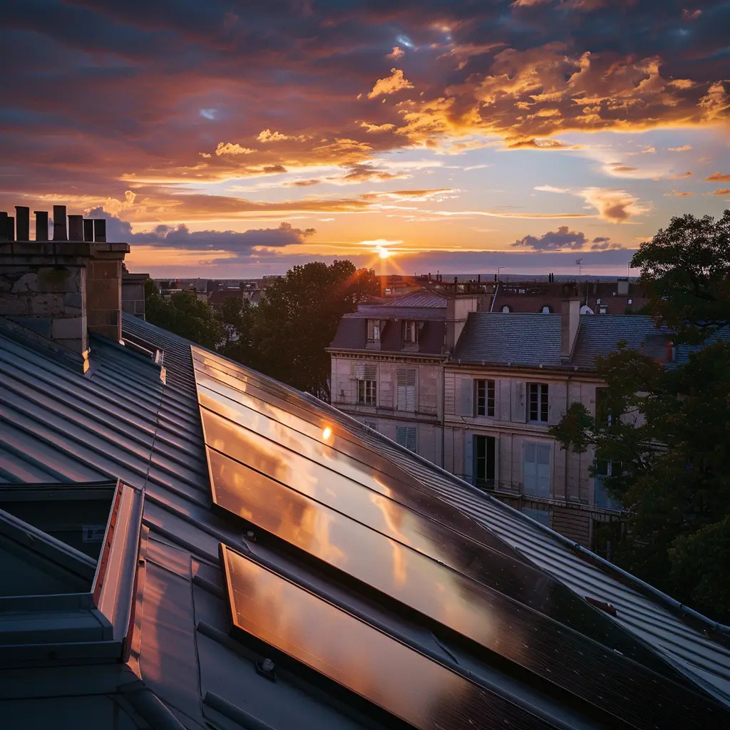 panneau photovoltaique sur un toit de bordeaux